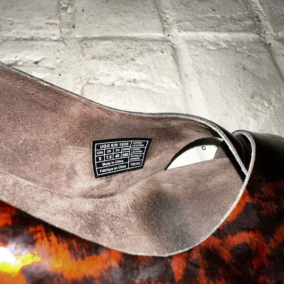 UGG Tortoise Patent Leather Slingback
Wedge Cork Heels Womens Size 9 - Picture 9 of 9